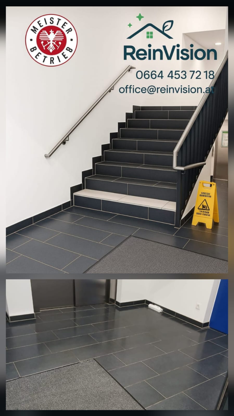 Stiegenhausreinigung Wien – Gang & Fliesen makellos – ReinVision e.U.